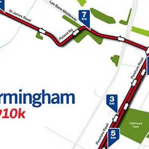 Great Birmingham 10k 2015 Course Map