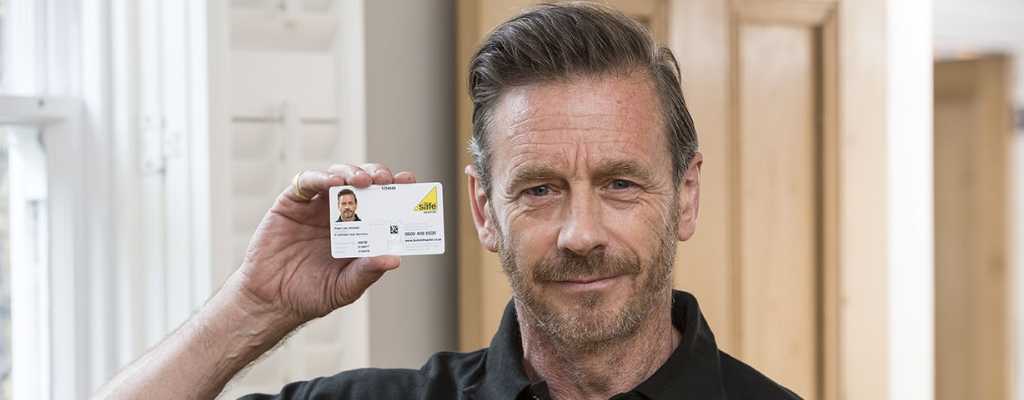 an engineer with his gas safe card