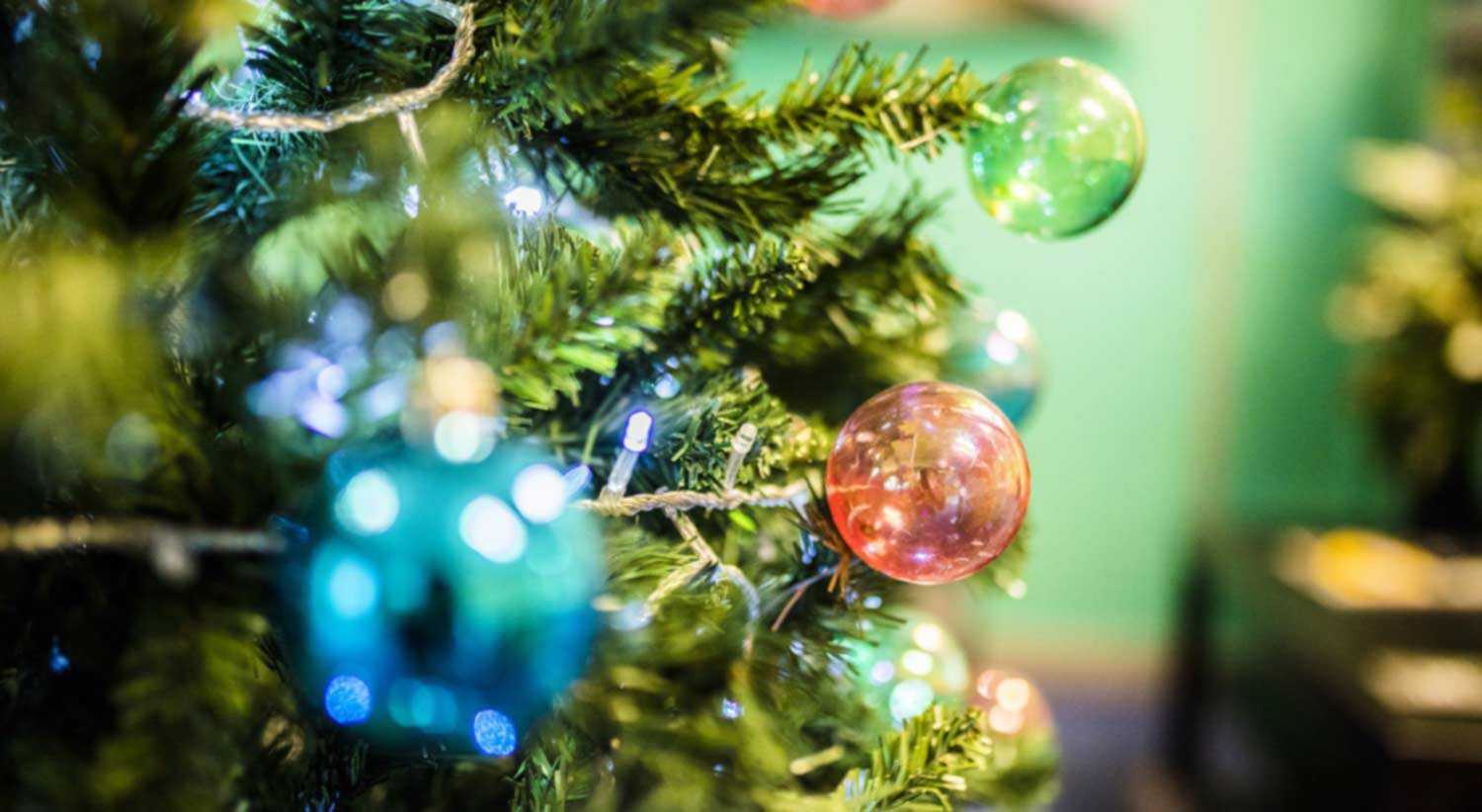 Close up of Christmas Tree Baubles