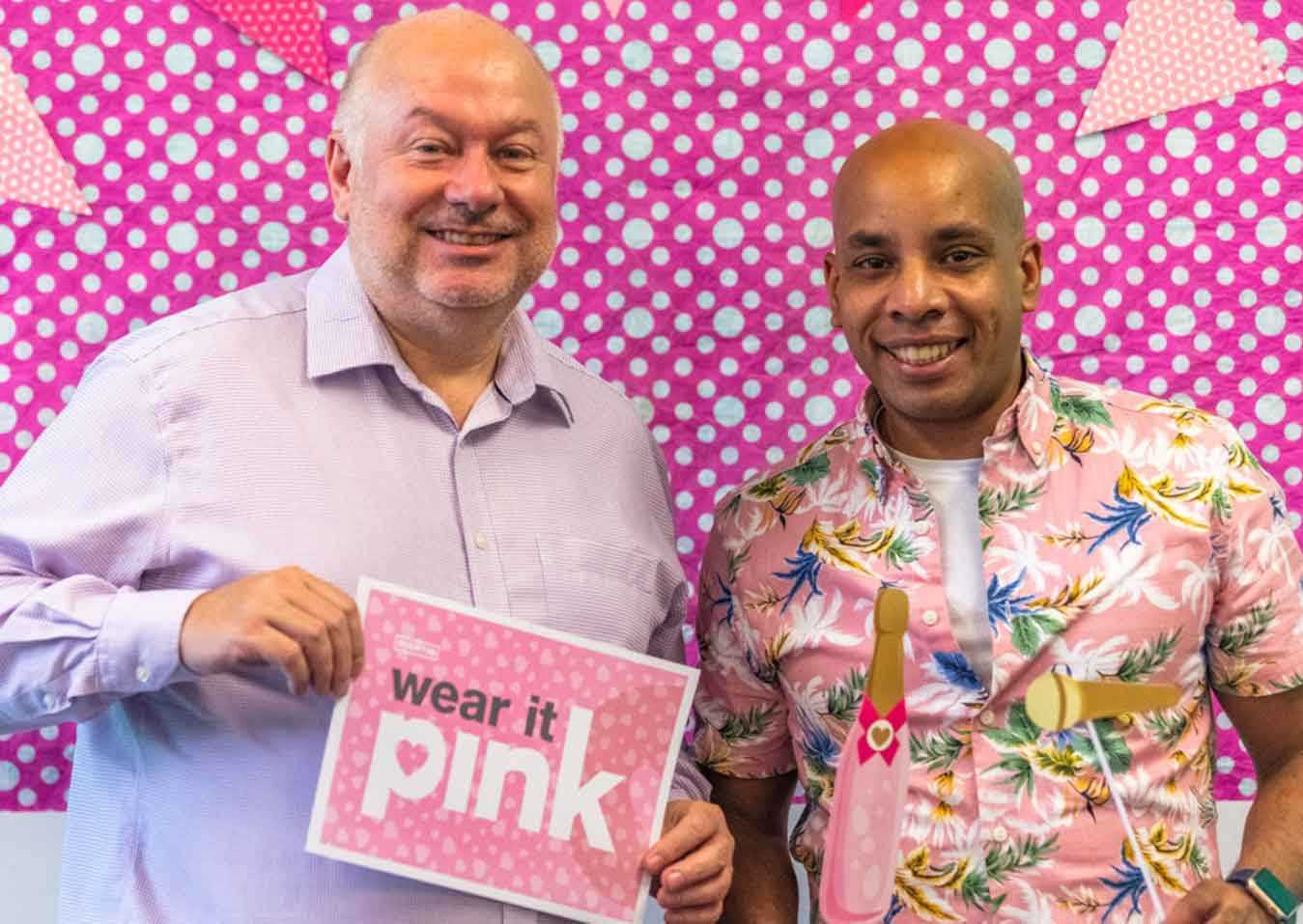 Chris Carswell and Karl Tulloch Wearing Pink