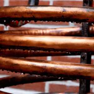 wet copper pipes